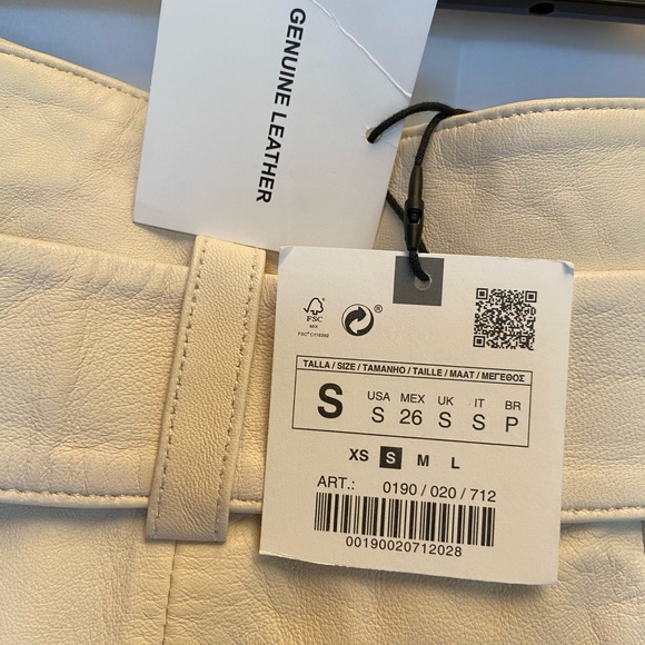 Zara Women 100% Leather High Waist Pleated Slouchy Pants - Picture 12 of 13